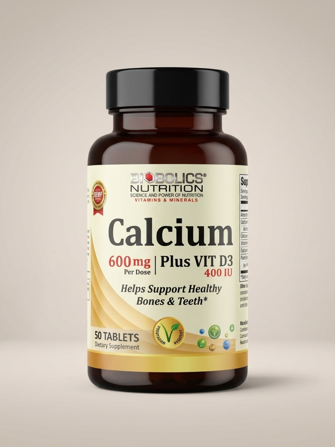 Biobolics Nutrition 600mg Calcium